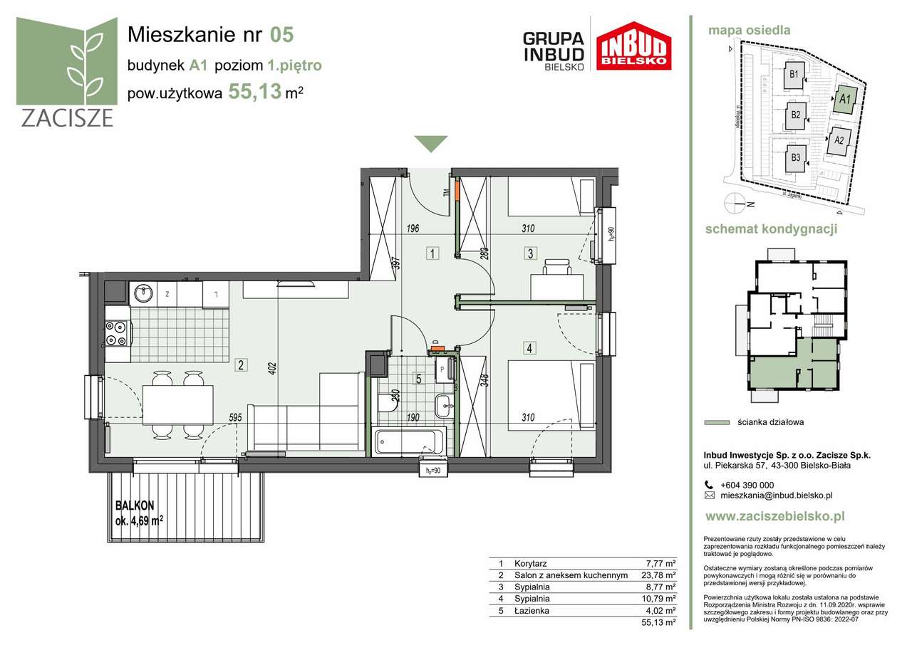 Apartamenty Zacisze | mieszkanie 3-pok. | A1.5 - Pełny obrazek: 2/7