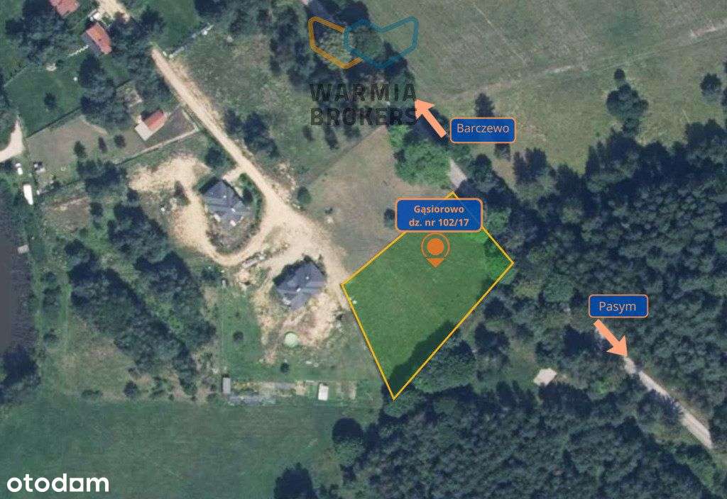 Działka budowlana, dwa jeziora, Mpzp - Gąsiorowo-0