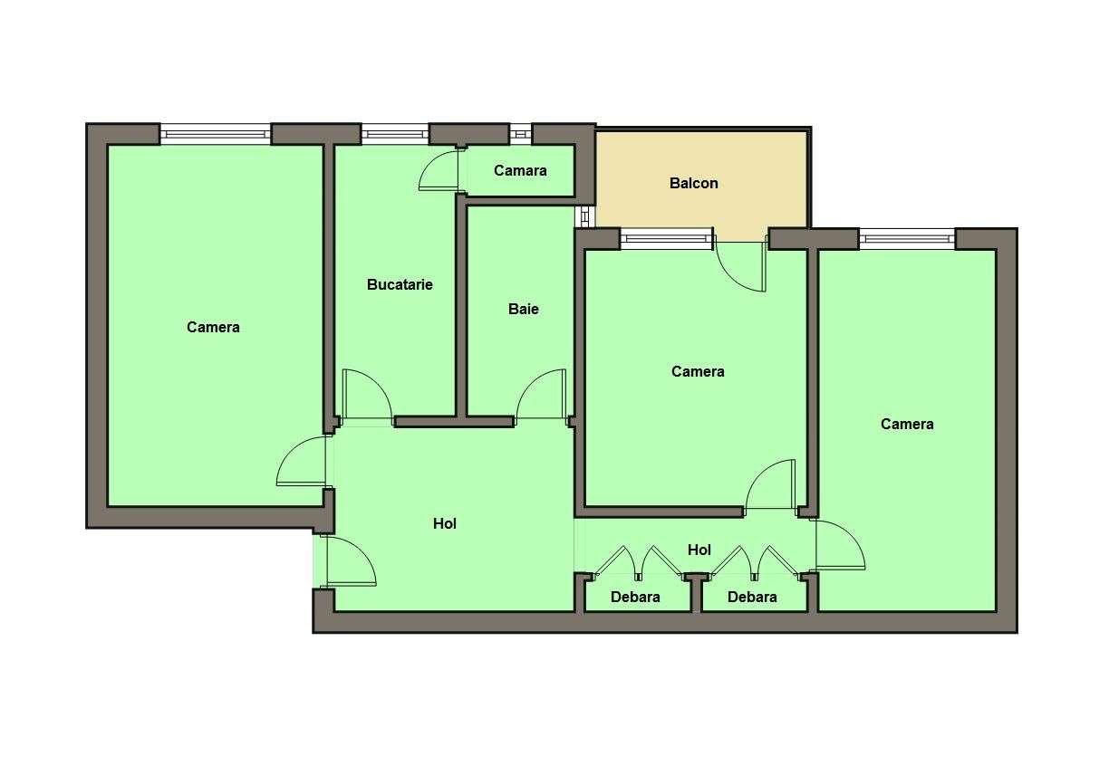 Apartament 3 cam, Cf 1, decomandat, Vlaicu-Lebada Y-uri-7