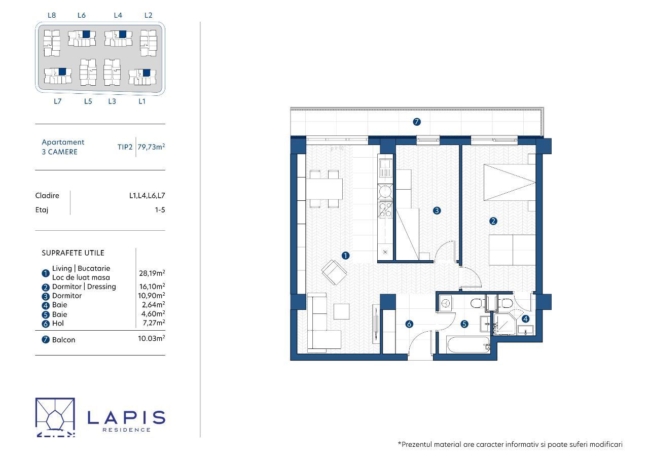 LAPIS RESIDENCE - apartament nou cu 3 camere, 2 bai, avans 15%