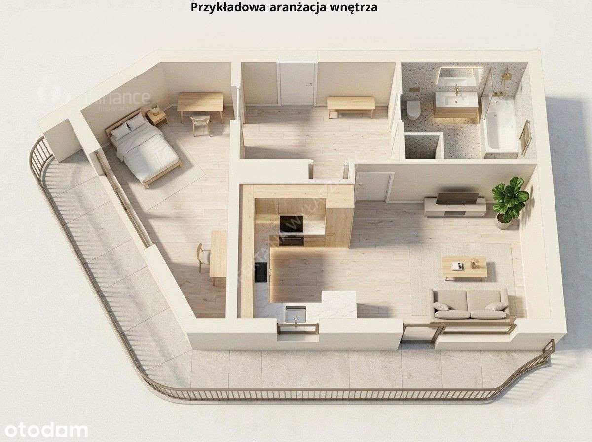 2 pokoje | duży balkon | Winda | Piwnica - Ansicht 3