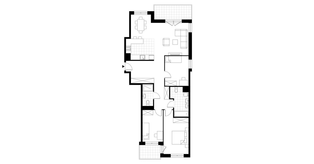 4-pokojowe mieszkanie 94m2 + 2 balkony - Pełny obrazek: 3/8