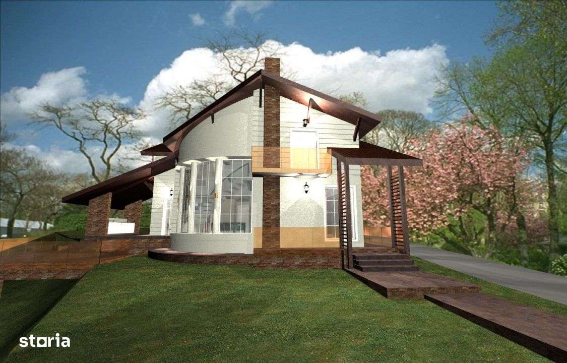 Vila cu arhitectura deosebita – P+1, la Gri, cu terasa si foisor, Va-0