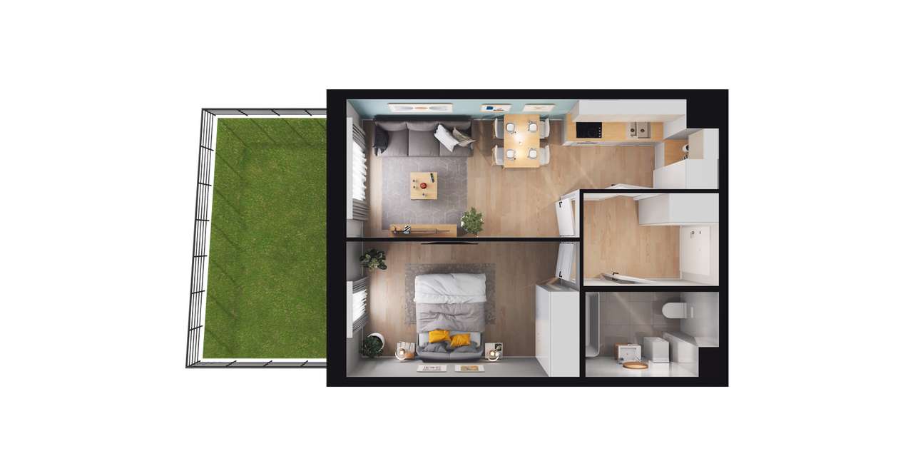 Diamentowe Tarasy | nowoczesne mieszkanie D/M01 - Pełny obrazek: 3/8