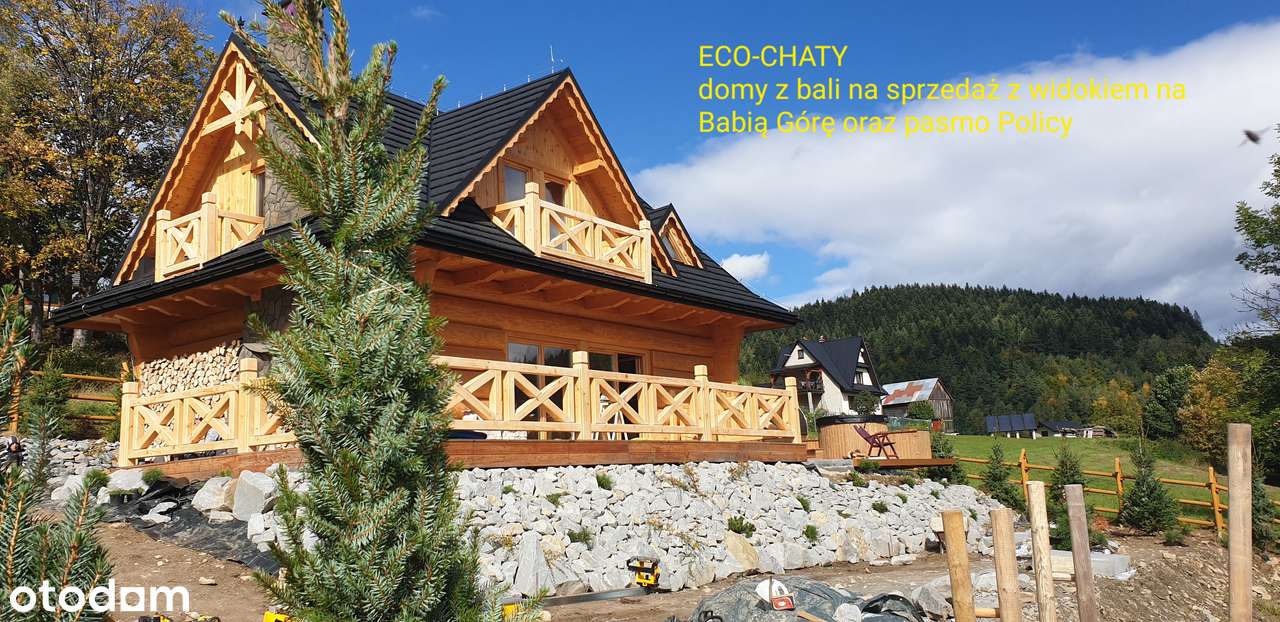 Nowy Dom z drewna widokowa działka Kraków Skawina-4