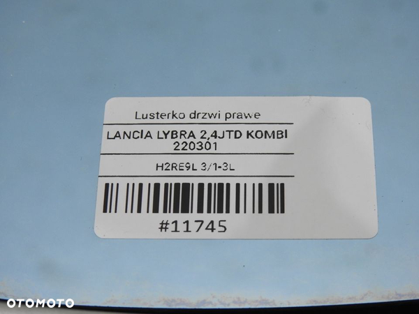 LUSTERKO PRAWE 9 PIN 612 LANCIA LYBRA - 11