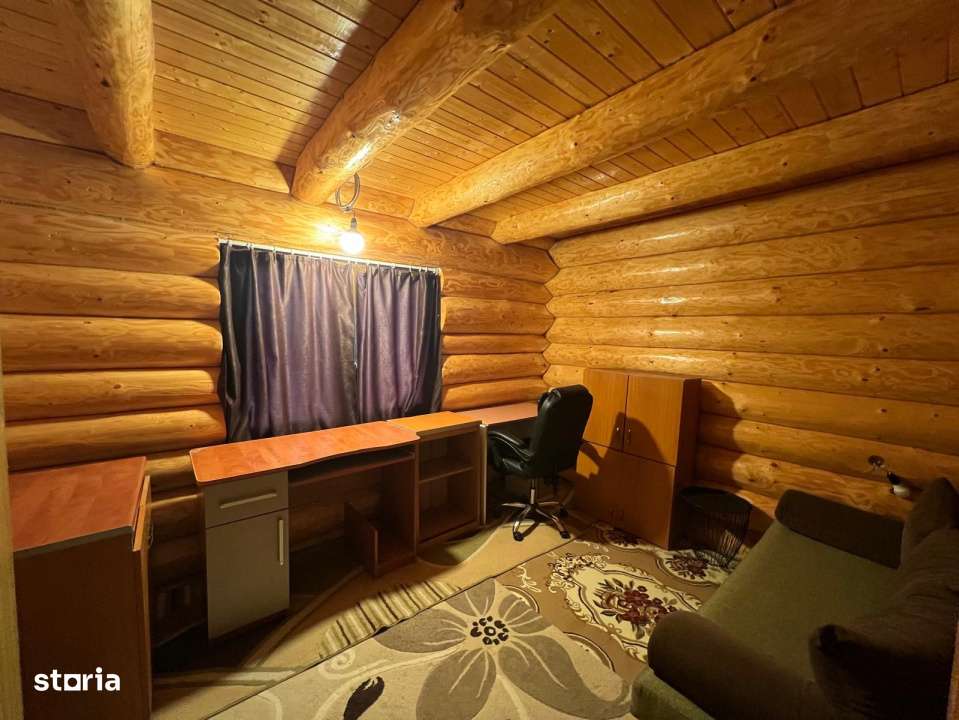 Doua cabane din bustean rotund, 120mp, 1200mp teren, zona Balcesti - Imagine principală: 5/15