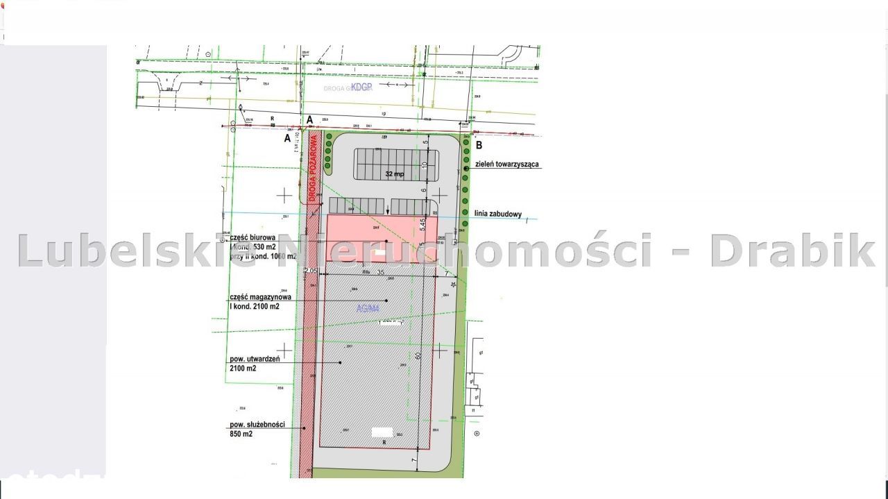 Grunt 0,67ha"Ag"-z koncepc. na budowe hala 2100m2+