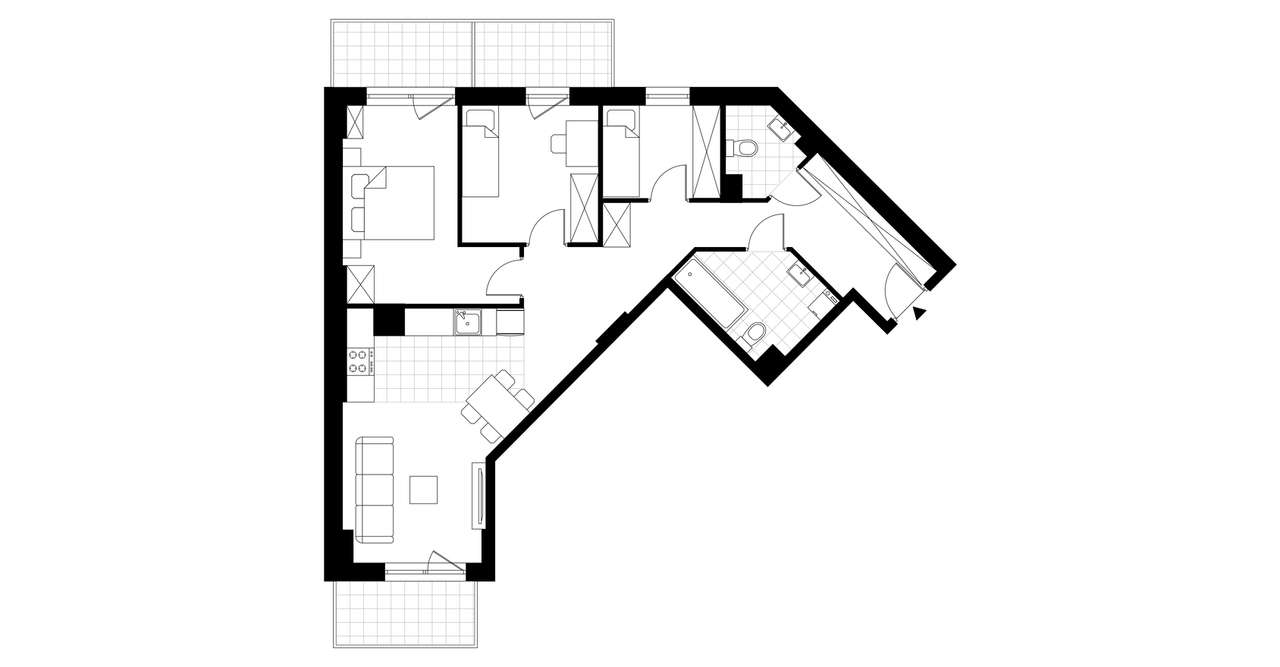 4-pokojowe mieszkanie 73m2 + 2 balkony - Pełny obrazek: 3/8