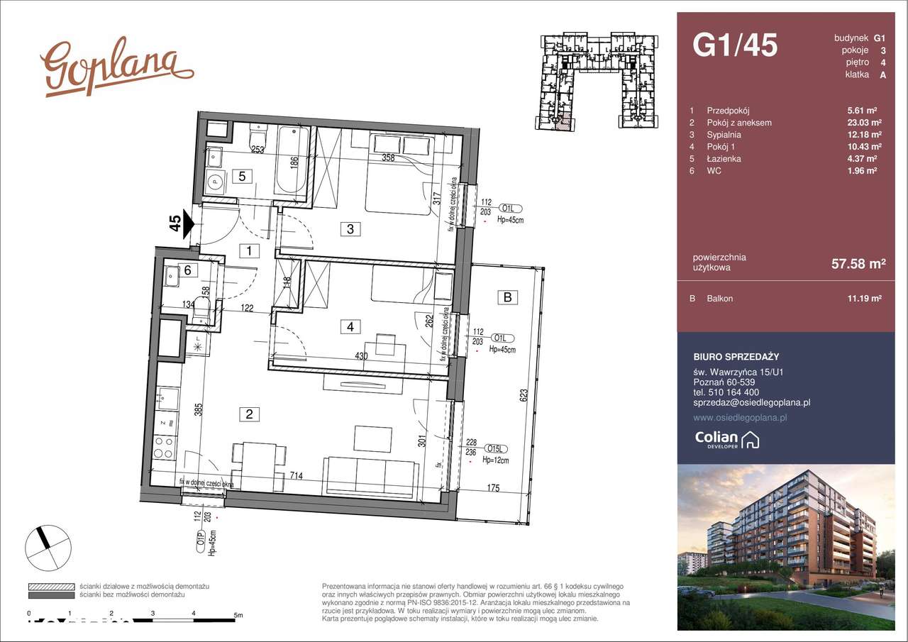Osiedle Goplana | mieszkanie 3-pok. | G1/45 - Pełny obrazek: 2/7