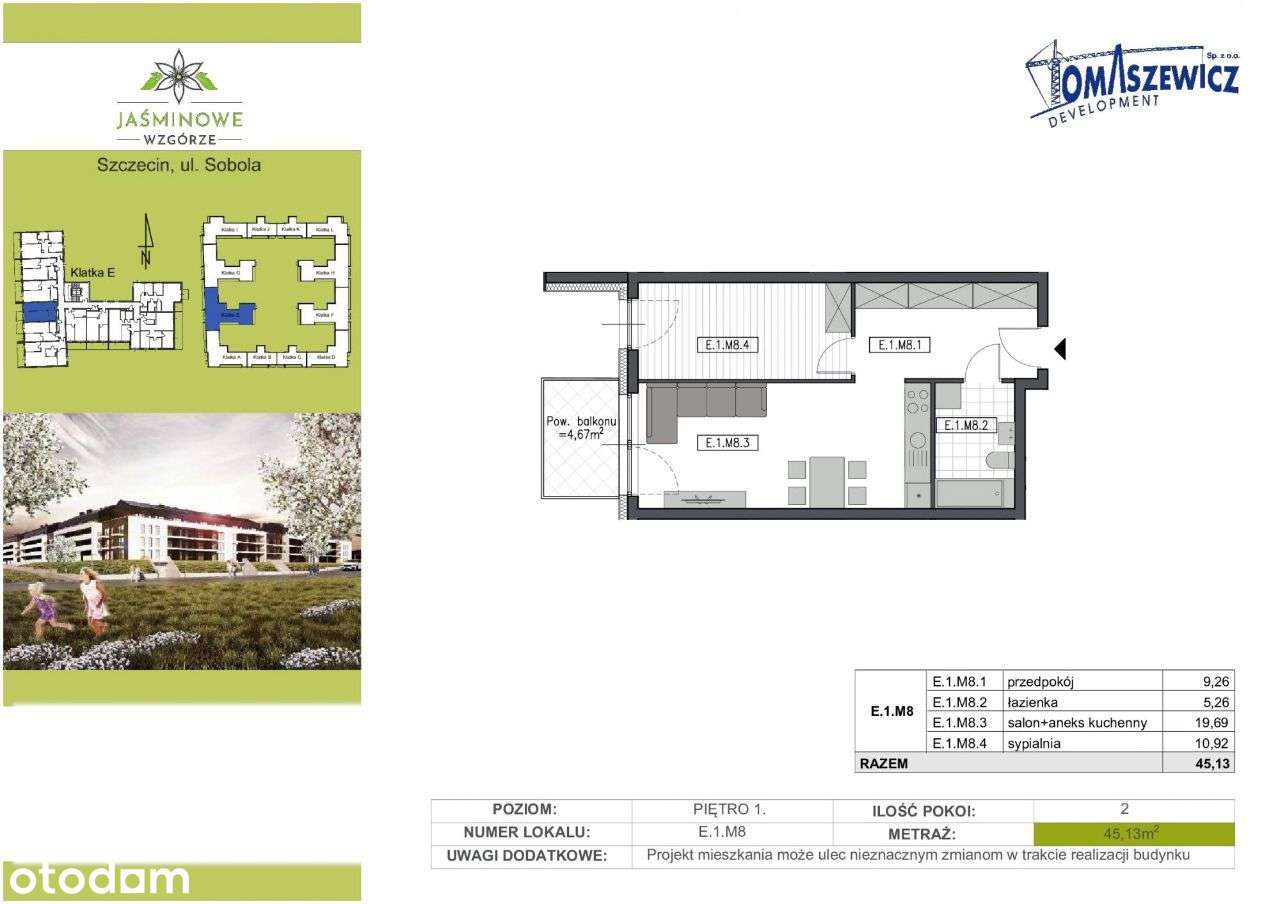 Dwupokojowe Mieszkanie | Jaśminowe Wzgórze E1M8 - Pełny obrazek: 2/7
