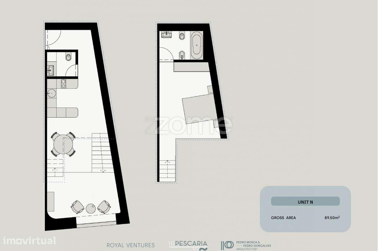 Apartamento T1+1 Cais da Pescaria Gaia (Fração N vista rio) - Grande imagem: 3/18