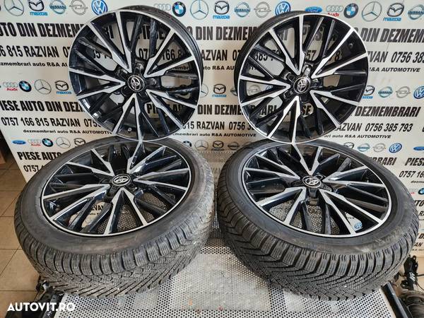 Set Jante Aluminiu R18 5x114.3 Toyota Yaris 4 Yaris Cross C-HR Cu Senzori Presiune 2 Anvelope Noi O Janta Este Usor Luvita - 2