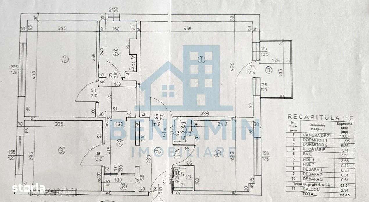 3 camere decomandat Mcdonalds 66mp etaj 2 centrala proprie-8