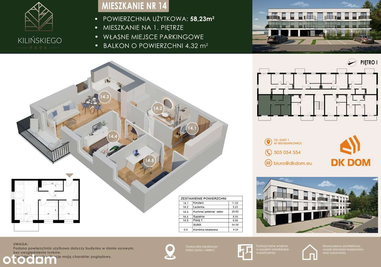 Mieszkanie 3 pokojowe z balkonem Krapkowice - Pełny obrazek: 5/6