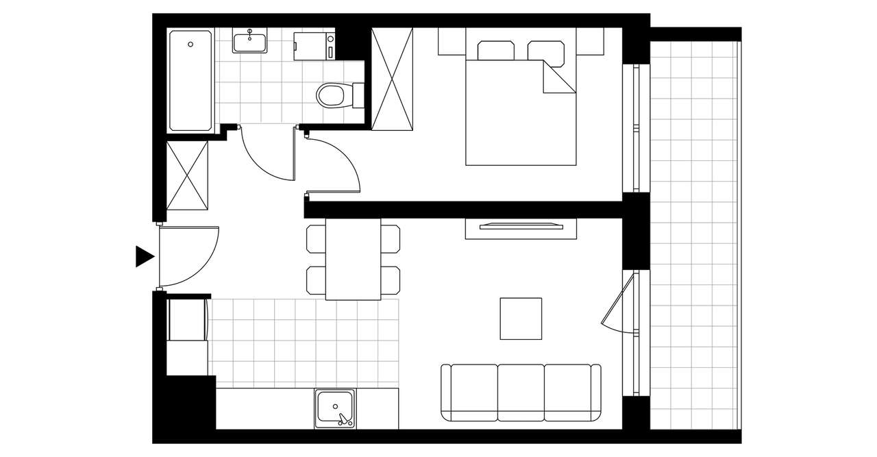 2-pokojowe mieszkanie 36m2 + loggia - Pełny obrazek: 5/10