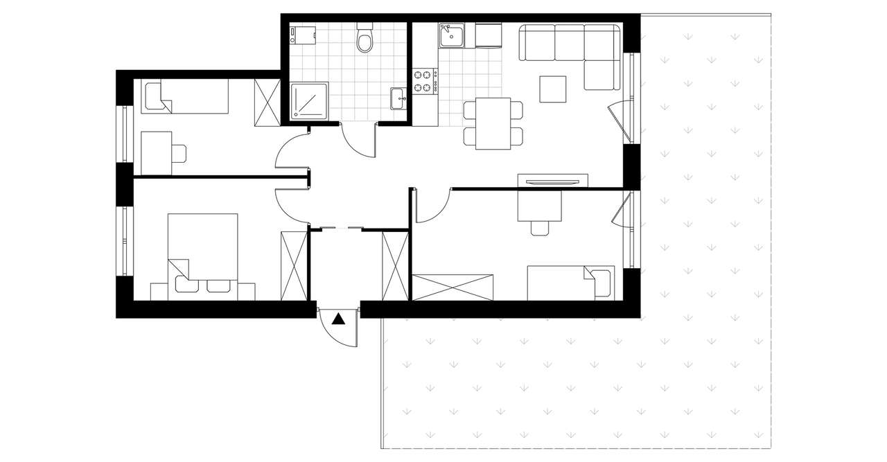 4-pokojowe mieszkanie 63m2 + ogródek Bezpośrednio - Pełny obrazek: 3/8
