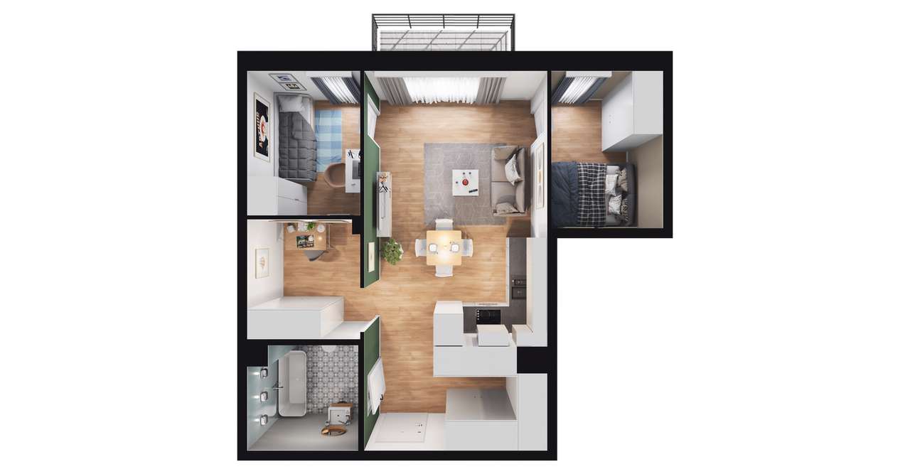 3-pokojowe mieszkanie 52m2 Bez Prowizji - Pełny obrazek: 3/5