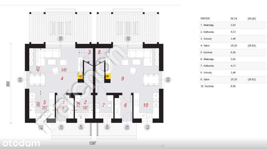 Domy dwulokalowe 81,39 m², Śródka, pompa ciepła-18