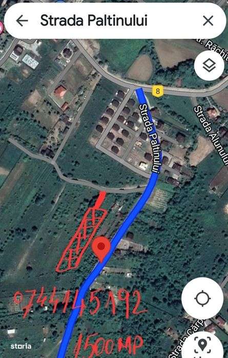Teren 1500 mp pe str Paltinului, Valea Ghinzii , extravilan Bistrita-1