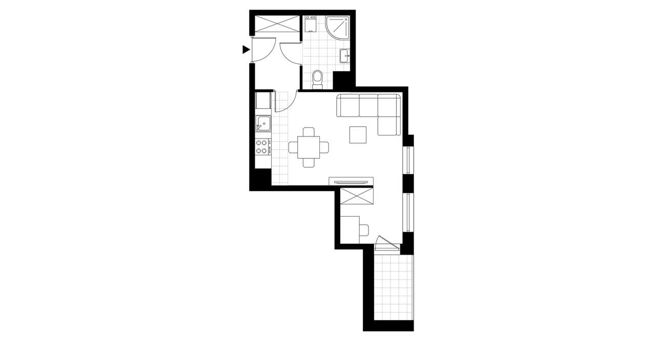1-pokojowe mieszkanie 30m2 + balkon Bezpośrednio - Pełny obrazek: 3/8