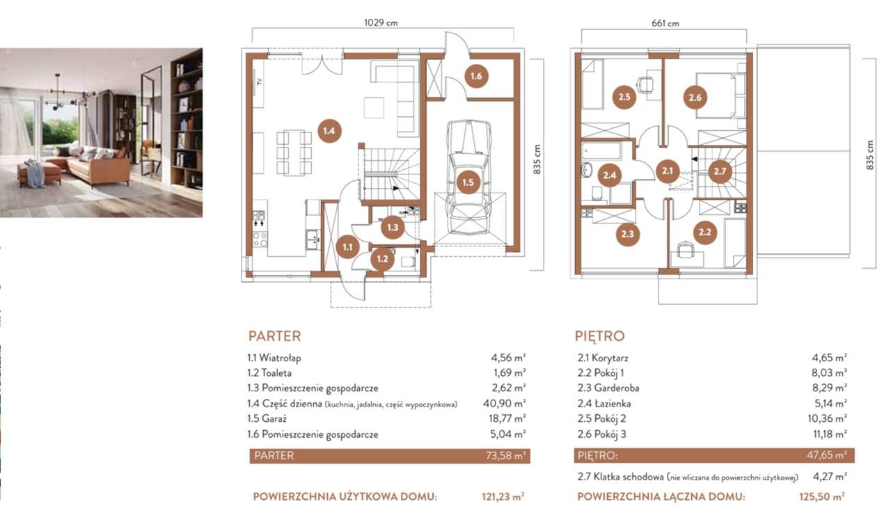 Dom wolno stojący z garażem. - Pełny obrazek: 5/9