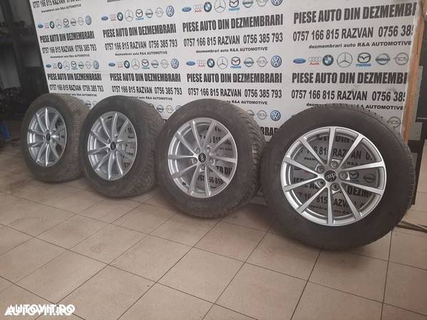 Set Jante Aluminiu R17 Audi A6 4K C8 A7 A5 A4 Q3 Q5 Etc. 5x112 Anvelope Dot 3620 225/60R17 M+S Cu Fu - 4