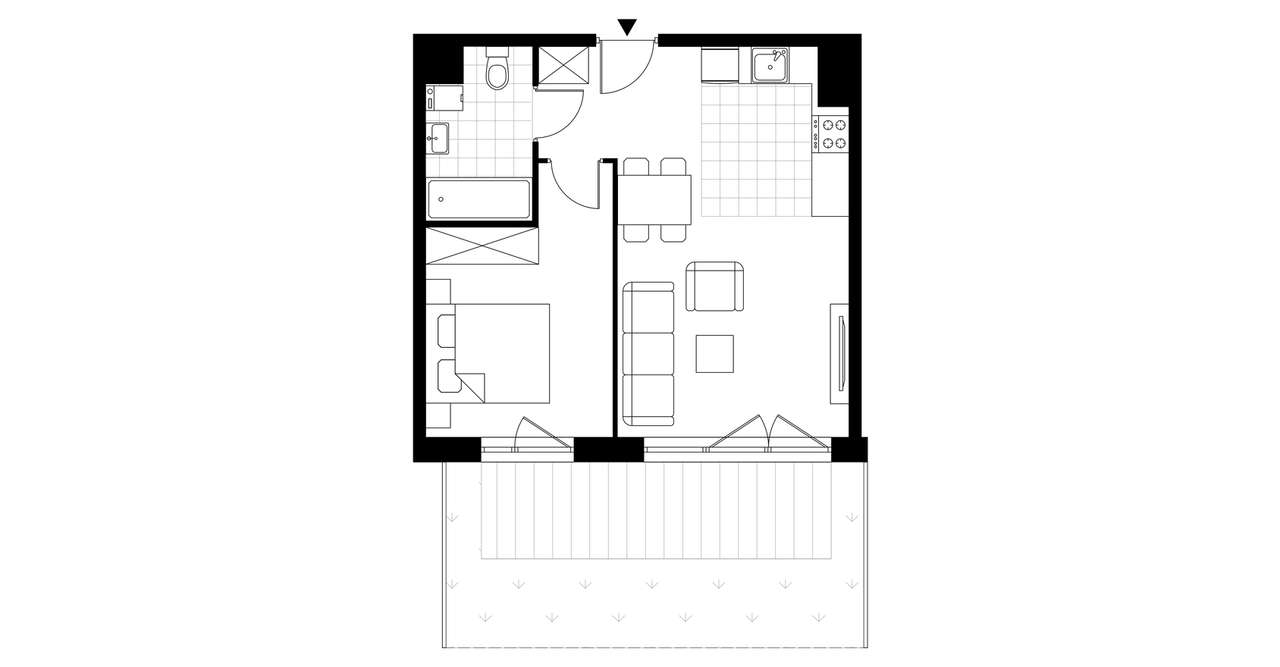 2-pokojowe mieszkanie 40m2 + ogródek Bezpośrednio - Pełny obrazek: 4/9