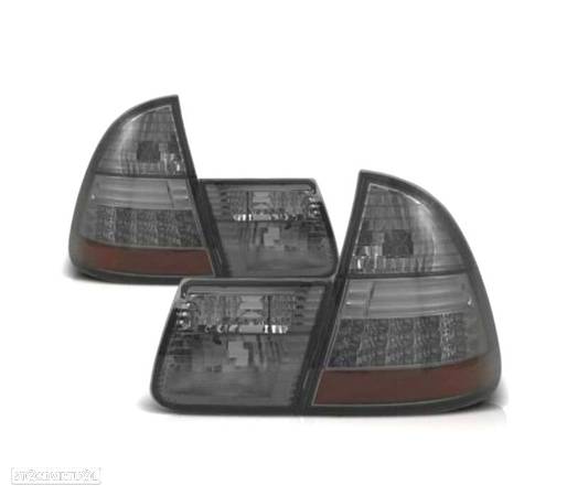 FAROLINS TRASEIROS LED PARA BMW E46 TOURING 98-05 CROMADO ESCURECIDOS - 1