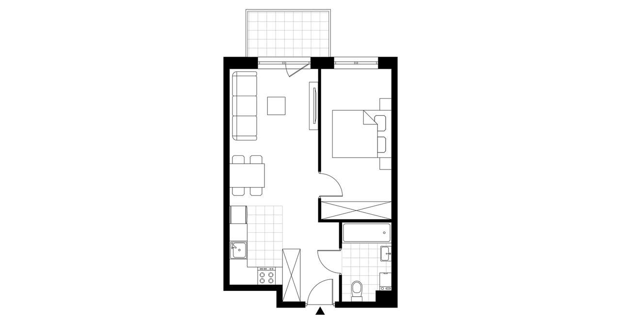 2-pokojowe mieszkanie 42m2 + balkon Bez Prowizji - Pełny obrazek: 4/9