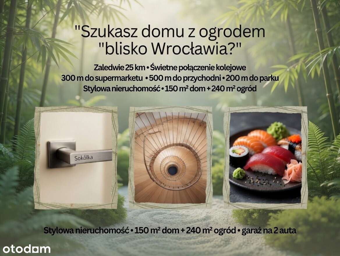 Piękny dom, ogród + garaż Oleśnica 25km od Wrocław