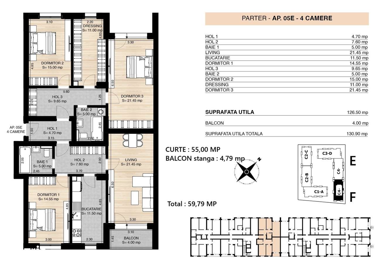 ROND OMV PIPERA - MILUNA RESIDENCE - 4 CAMERE CU GRADINA - UNIC !!!-0