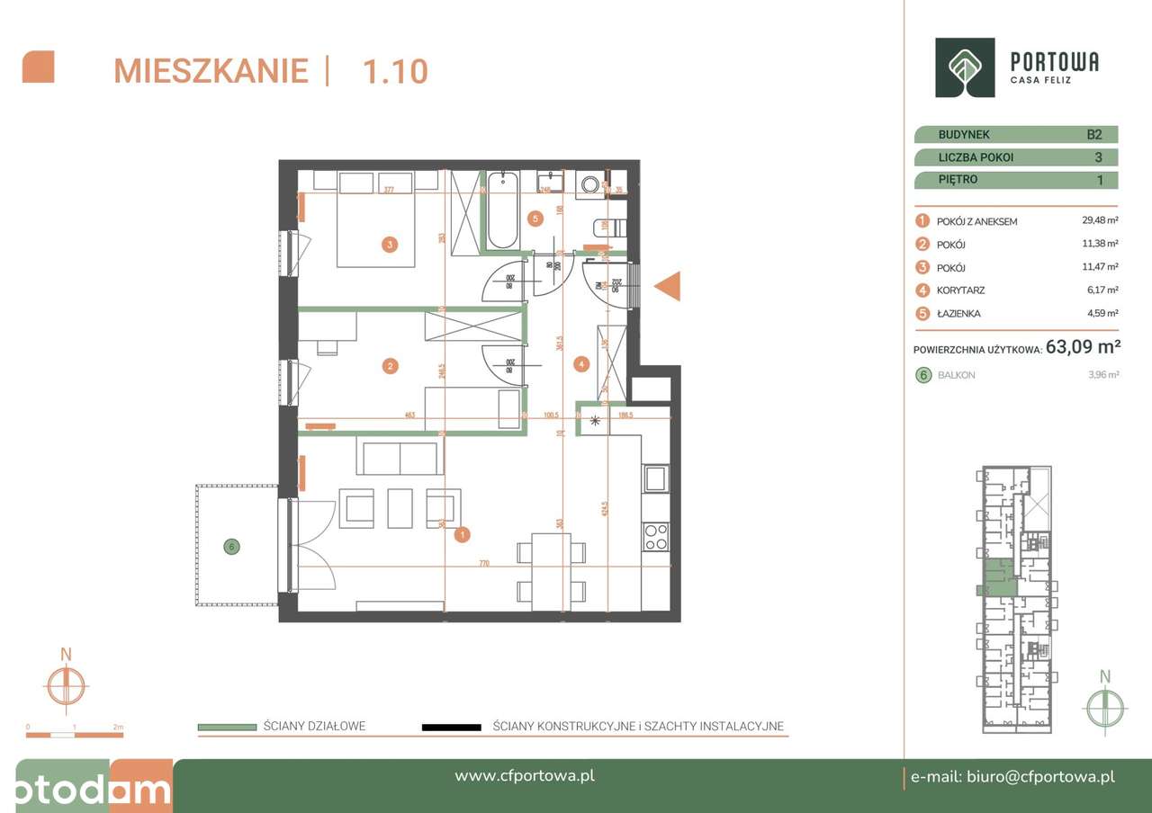 Przestronne 3-pokojowe mieszkanie z balkonem-1