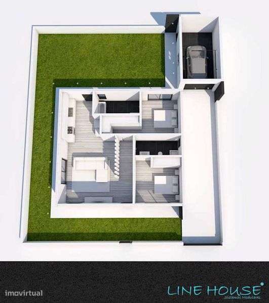 Moradia térrea T2 com 85 m2 de implantação e área exterior com 175 m2. - Grande imagem: 4/10