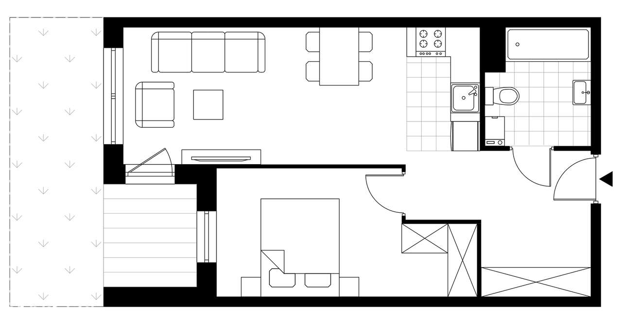 Mieszkanie 2 pok.+miejsce naziemne+komórka - Pełny obrazek: 4/9