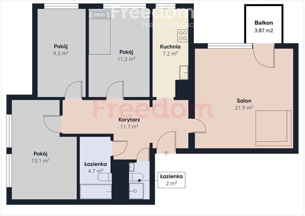 Duże 4 pokoje–balkon, piwnica, świetna lokalizacja - Pełny obrazek: 5/16