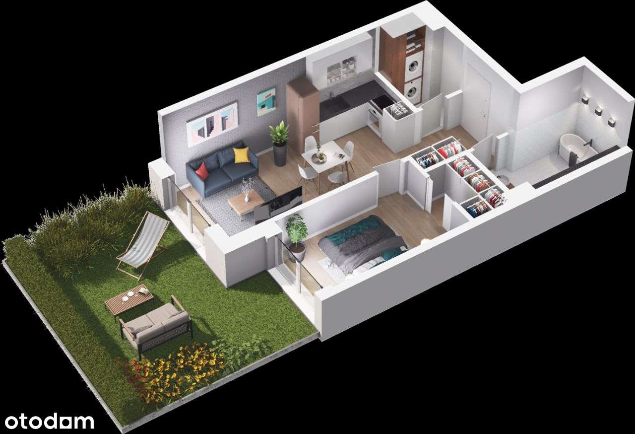 Pruszcz Park E - A.4 2-pok. 43,77 m2 - słoneczny ogródek - gotowe! - Pełny obrazek: 4/20