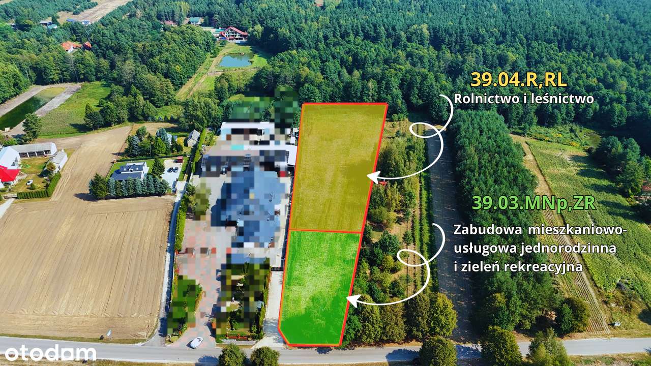 Działka pod dom i rekreację 8837 m2- rzeka, media, asfalt - Pełny obrazek: 4/17