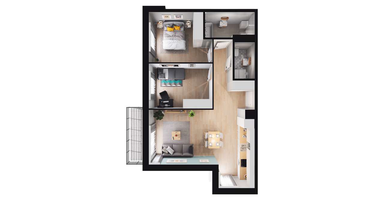 3-pokojowe mieszkanie 66m2 + balkon Bez Prowizji - Pełny obrazek: 2/8