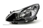 Far Opel Corsa D 07.2006-01.2011 DEPO fata stanga/dreapta, tip bec H1+H7, reglare electrica, culoare rama negru - 1