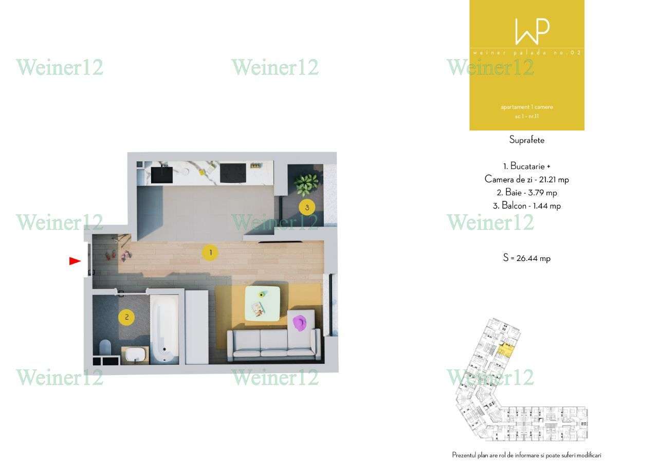 Garsoniera Etaj 1 Weiner2 Proiect Militari Direct Dezvoltator-1