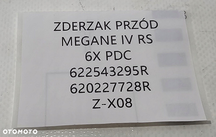 NOWY ORG ZDERZAK PRZÓD RENAULT MEGANE IV 4 RS , 6x PDC - 7