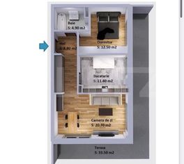 Apartament de 2 camere cu terasa,  Decomandat, langa Vivo, Premium!