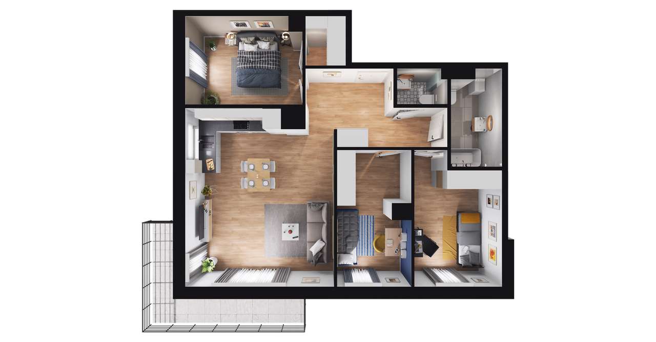 4-pokojowe mieszkanie 75m2 + balkon Bez Prowizji - Pełny obrazek: 2/8