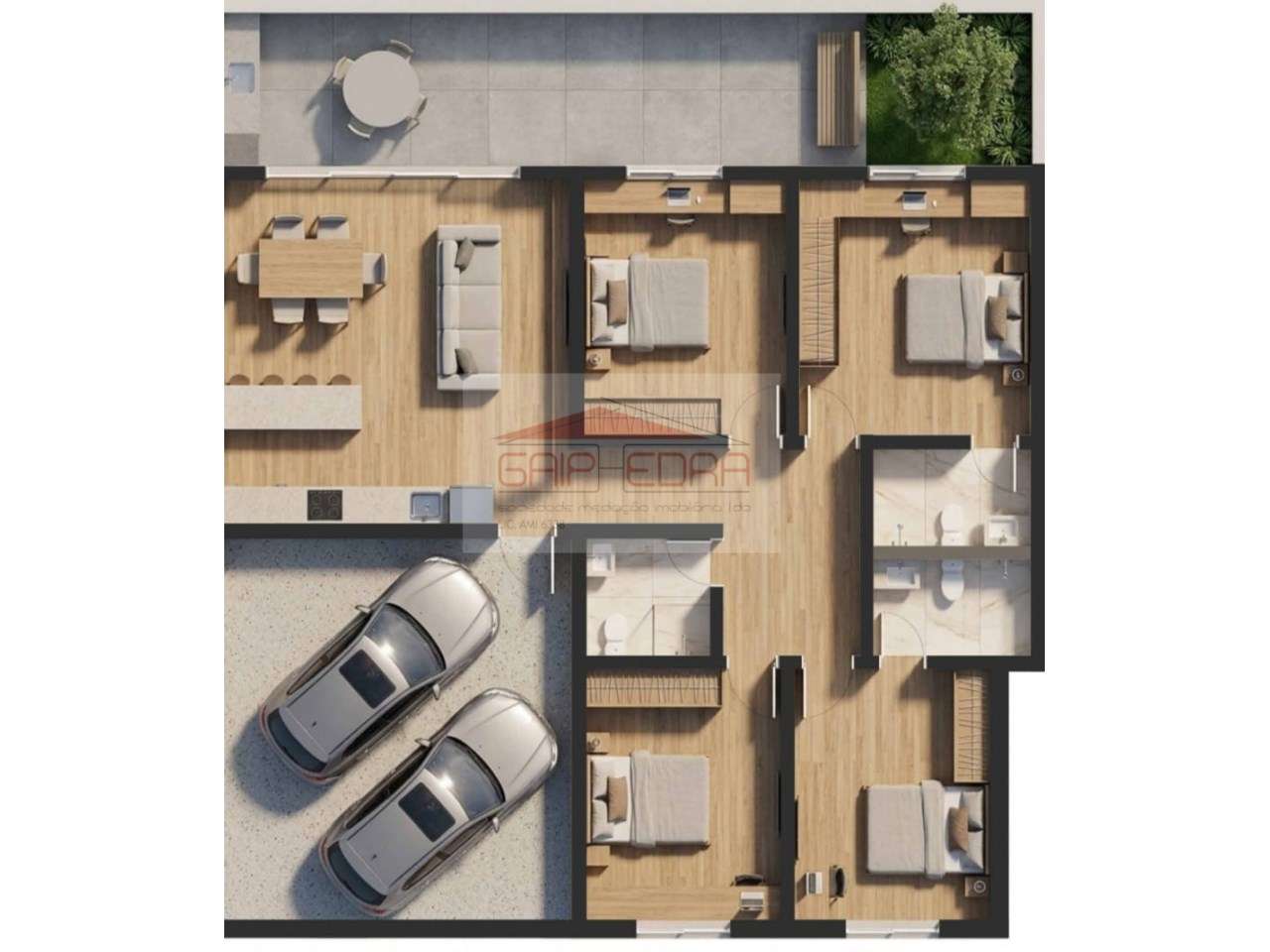 Conforto de viver numa moradia térrea com terraço  em Gaia-10