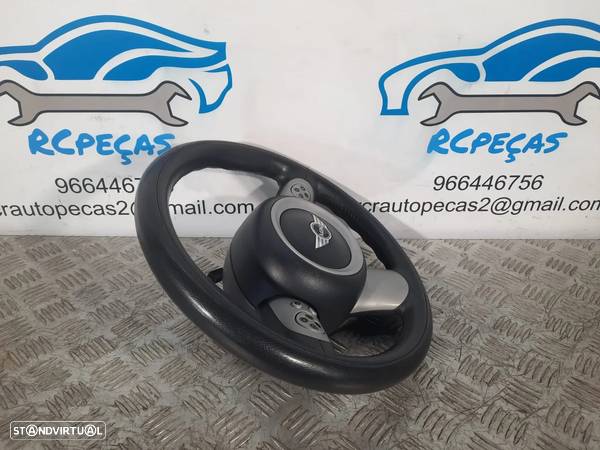 VOLANTE GUIADOR COMPLETO MINI COOPER R50 R52 CABRIO R53 LCI PELE COMANDOS MULTIFUNÇÕES AIRBAG - 6