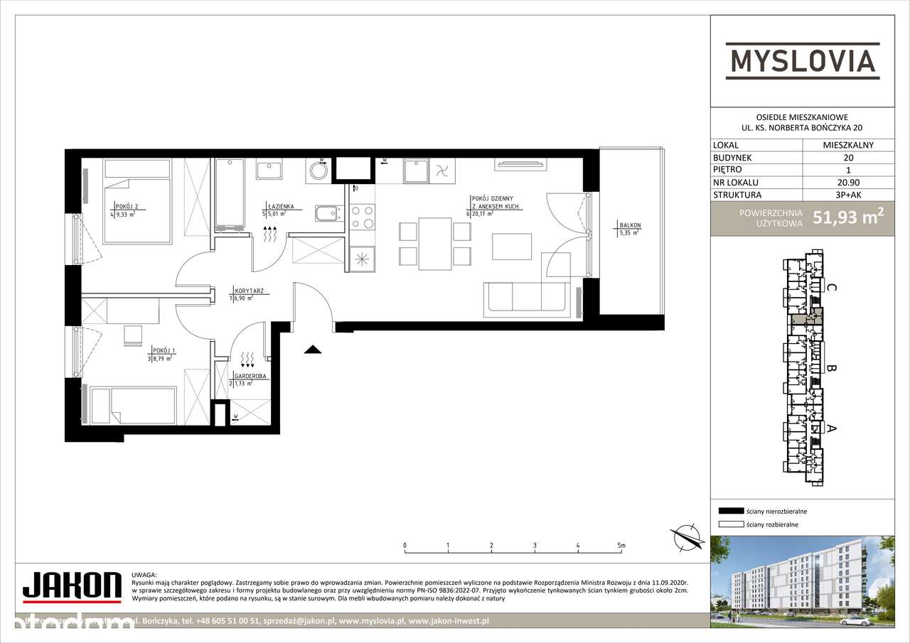 3-pokojowe mieszkanie 51m2 + balkon Bezpośrednio - Pełny obrazek: 2/9