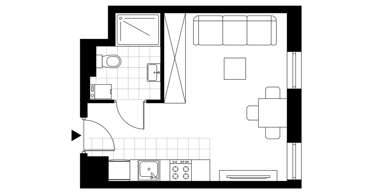 1-pokojowe mieszkanie 25m2 Bezpośrednio - Pełny obrazek: 4/9