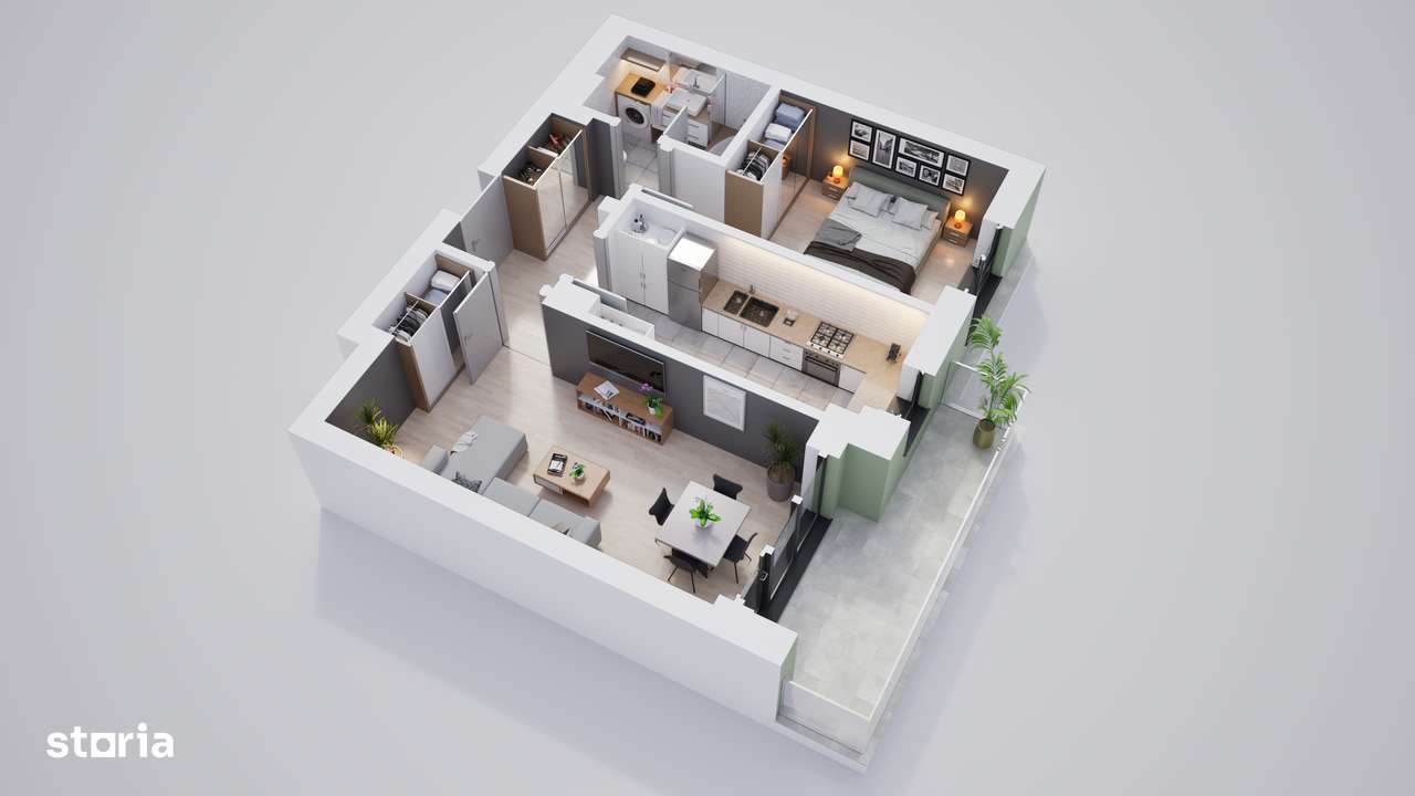 Ansamblu nou si privat, 2 camere , aproape de autobuz, spatii verzi - Imagine principală: 5/19