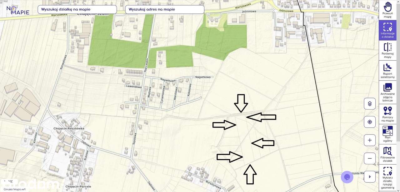 Działka 15 000 m² w Chojęcinie przy nowym osiedlu mieszkaniowym-1